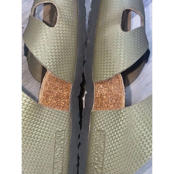 Birkenstock Leather Sandals Size 8W WoMens Green Color Double Buckle READ - Picture 11 of 14
